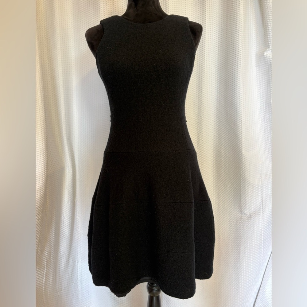 Michael Kors black sleeveless wool blend a-line dress size 2